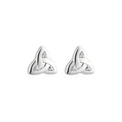 14K White Gold Small Trinity Knot Diamond Earrings