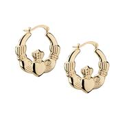 14K Yellow Gold Claddagh Creole Earrings image