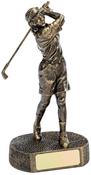 R652-45 BRONZE FEMALE GOLFER 24.5cm