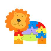 Lion Wooden Number Puzzle