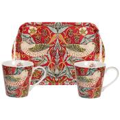 Strawberry Thief Red mug and tray set image