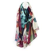 Florence Plum and teal mix oversize botanical print scarf |
