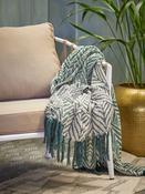 Ugento Throw, Green, Recycled Cotton image