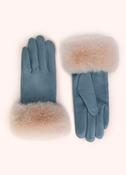 Bettina Faux Suede/Fur Gloves, Denim image