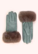 Bettina Faux Suede/Fur Gloves, Ice image
