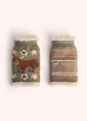 Highland Cow Wrist Warmers, Moss