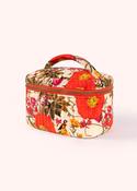Quilted Velvet Vanity Case-Fine  Flowers-Cream