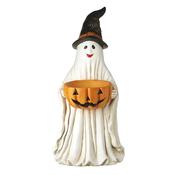 Ghost In Witch Hat With Pumpkin Bowl image