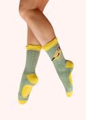 Ladies' Ankle Socks - Gold Finch in Sage image