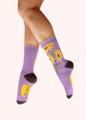 Ladies' Ankle Socks - Splendid Sunflowers in Lilac image