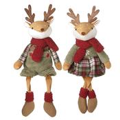 Sitting Boy &amp; Girl Deer In Scarfs Mix