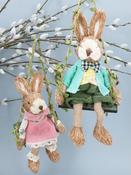 Hanging Decorations - Mr &amp; Mrs Bunny on Swing