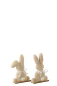 Rabbit Polyester Beige Assortment Of 2