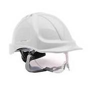 Helmet with Sliding Visor and Chin Strap