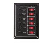 ILLUMINATED 6 GANG  SWITCH PANEL + CIRCUIT BREAKERS
