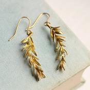 Silk Purse, Sow's Ear Earrings - Rosemary Leaf
