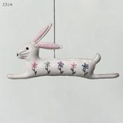 East of India Felt - Folkart Embroidered Leaping Rabbit