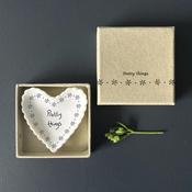 East of India Porcelain Scallop Heart Dish - Small Pretty Things