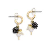 Bill Skinner Earrings - Blackberry Mouse Beaded Hoops