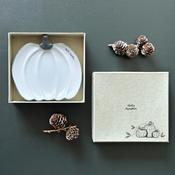 East of India Porcelain Dish - Pumpkin