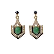 Lovett Earrings - Green Eygptian 1920 style Jade image