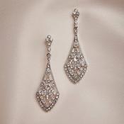 Lovett Earrings - Art Deco Crystal Diamante Long Drop