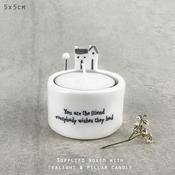 East of India - Porcelain Tea Light Holder - You are the friend image
