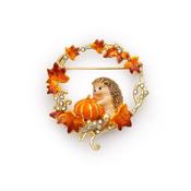 Bill Skinner Brooch - Pumpkin Hedgehog