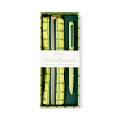 DesignWorks Ink Pen &amp; Pouch Set - Green Lattice