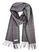 McNutt of Donegal Scarf Lambswool Stripe - Charcoal Rainbow image