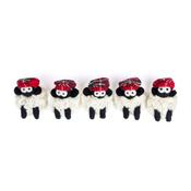 Erin Knitbits Magnet - Knitted Wool Sheep with Tartan Flat-cap