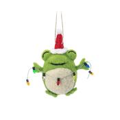 Sass &amp; Belle Christmas Bauble - Felt Frog with Lights image