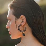 Deeca Jewellery - Walnut &amp; Marble Hoops