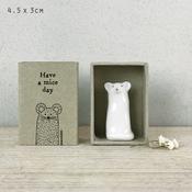 East of India - Porcelain Tall Matchbox Sentiments - Mouse