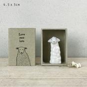 East of India - Porcelain Tall Matchbox Sentiments - Sheep