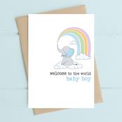 Dandelion Card - Welcome to the World Baby Boy