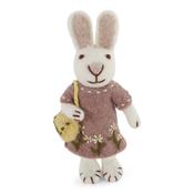 Gry &amp; Sif Decoration - Felt Bunny with Lavender Dress