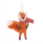 Sass &amp; Belle Christmas Bauble - Felt Fox with Duck in Backpack