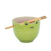 Sass &amp; Belle Kitchen - Frog Noodle Bowl and Chopsticks