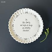 East of India Scallop Coaster - In This Family We Laugh
