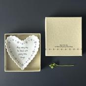 East of India Porcelain Scallop Heart Dish - May Every Day