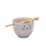 Sass &amp; Belle Kitchen - Cat Noodle Bowl and Chopsticks