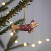 Pluto Design Christmas Decoration - Ceramic Jolly Dachshund