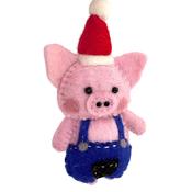 G-Bork Handmade Christmas Felt Bauble - Pig