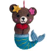 G-Bork Handmade Christmas Felt Bauble - Mermaid Bear
