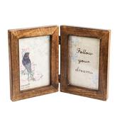 Sass &amp; Belle Photo Frame - Double Dark Wood Frame
