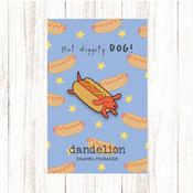 Dandelion Pin Badge - Hot Dog