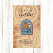 Dandelion Pin Badge - But First Coffee