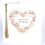 Luxury Extra Large Card - With Love on Your Wedding Day Heart