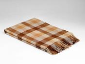 McNutt of Donegal Throw in Supersoft Lambswool Check - Caramello image